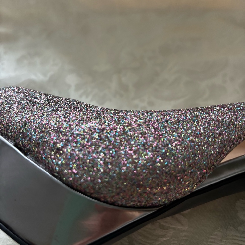 Marc Fisher Multi-Colored Peep Toe Glitter Pumps, Size 8.5 - Picture 6 of 15